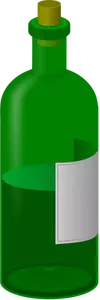 Zelená láhev s label vektor