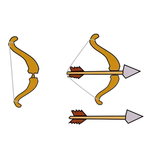 Arco e freccia per un'immagine vettoriale gioco