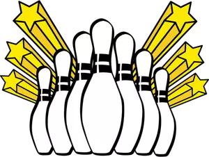 Bowling pins ikonet vektor image