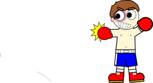 Vector de hombre boxer de dibujos animados dibujo