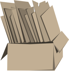 Vector illustration of cardboard box full of cardboard
