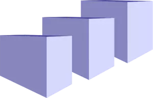 Grafica vettoriale di tre pacchetti di trasporto