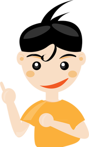 Boy with hand up vector image