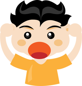 Boy making funny face vector image