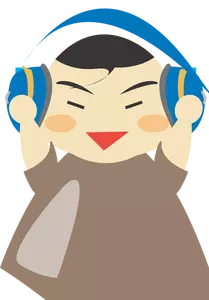 Boy with headphones vector graphics