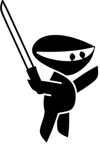 Ninja-Charakter-Silhouette-Vektor-Bild