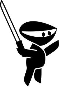 Ninja karakter silhouet vector afbeelding