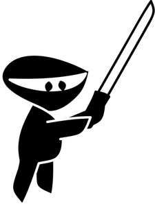 Arte ninja silueta negra vector clip
