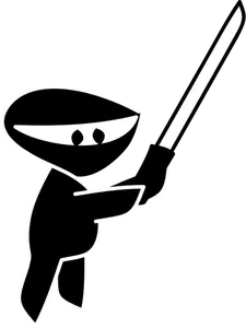 Arte ninja silueta negra vector clip