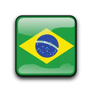Botón de vector de Brasil brillante