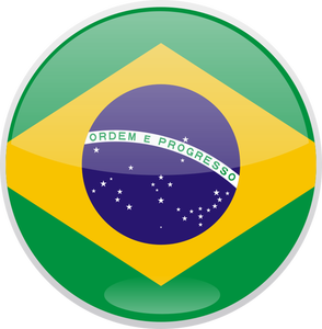 Flag of Brazil round shaped vector image