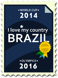 Brésil aux Jeux olympiques et la Coupe du monde image vectorielle de timbre postal