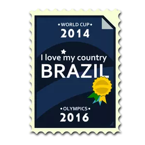 Timbru poştal vector imagine Brazilia Jocurile Olimpice și Cupa Mondială
