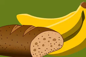 Imagem de pão e banana