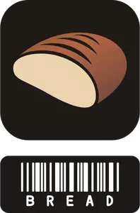 Vector drawing of two piece sticker for bread with barcode