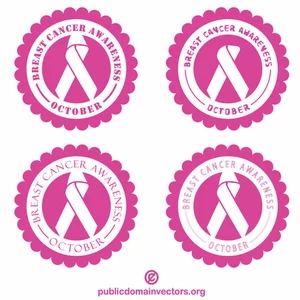 Breast cancer ribbon stickers