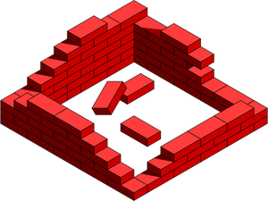 Destroyed brick wall vector graphics