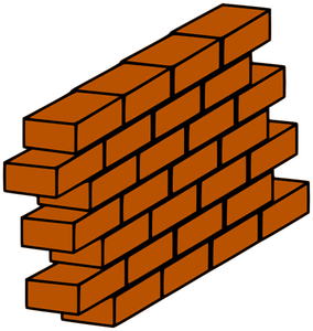 Mur de briques rouges avec des briques qui sort les clipart vectoriel