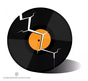 Gebroken vinyl record vector afbeelding