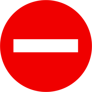 No entry road sign