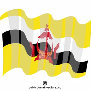 Waving flag of Brunei