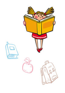 Девушка, читающая книгу векторное изображение