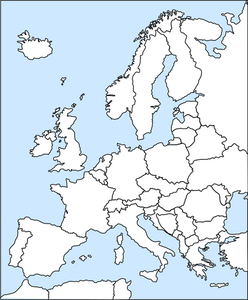 Clip art wektor z mapa Europy