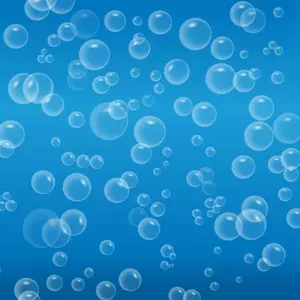 Burbujas en el fondo azul