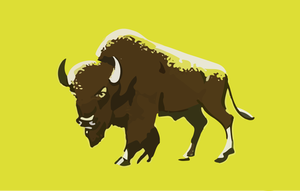 Buffalo met groene achtergrond
