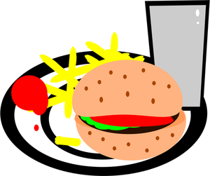 hamburger ve patates kızartması küçük resimleri vektör