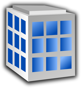 Dessin de bloc de tour carrée administrative vectoriel