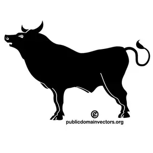 Vector silhouette of a bull