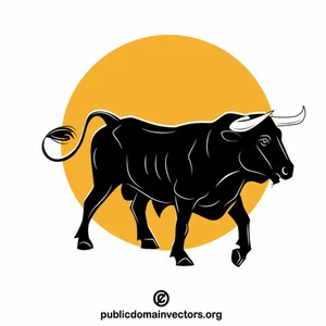 Red bull silhouette vector illustration