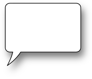 Rounded corners speech bubble with shadow vector image