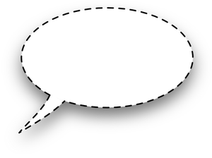 Dotted line oval shaped speech bubble vector image