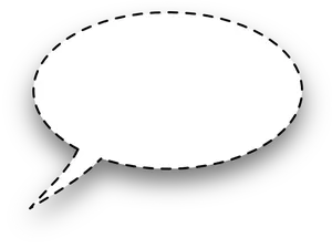 Dotted line oval shaped speech bubble vector image