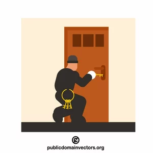Burglar in action