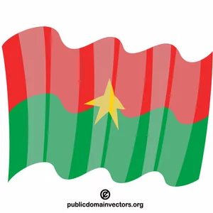 Burkina Faso viftar med flaggan