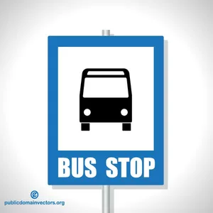 Przystanek autobusowy niebieski znak