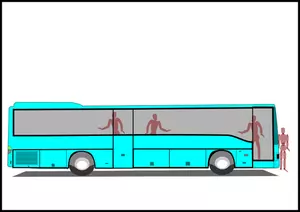 Imagem de autocarro azul esverdeado