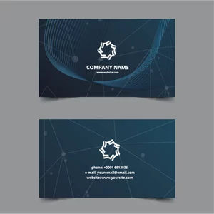 Business card blue template design