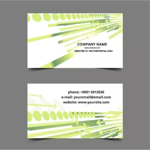 Business card template with green stripes
