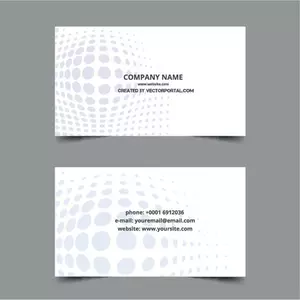 Business card layout with halftone pattern