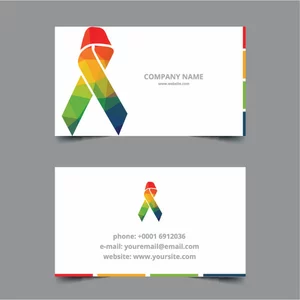 Colored ribbon business card template