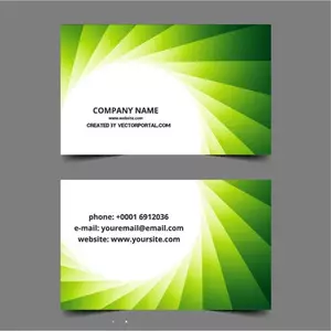 Business card template with green design