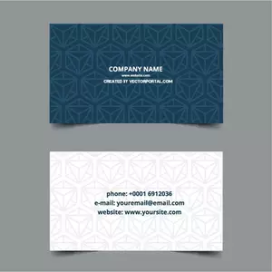 Business card template with geometric pattern