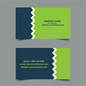 Business card template with green element