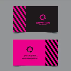 Kartu nama hitam dan merah muda warna