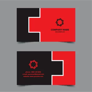 Business card template red and black