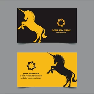 Business card unicorn theme